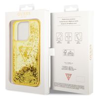 Guess Coque Liquid Glitter Apple iPhone 14 Pro - Jaune