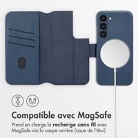 Accezz Étui de télephone portefeuille en cuir 2-en-1 avec MagSafe Samsung Galaxy S23 - Nightfall Blue