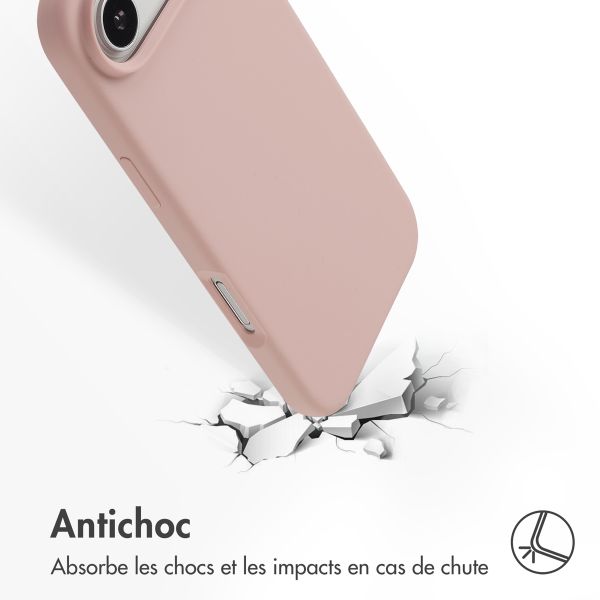 Accezz Coque Liquid Silicone avec MagSafe Apple iPhone Air - Rose
