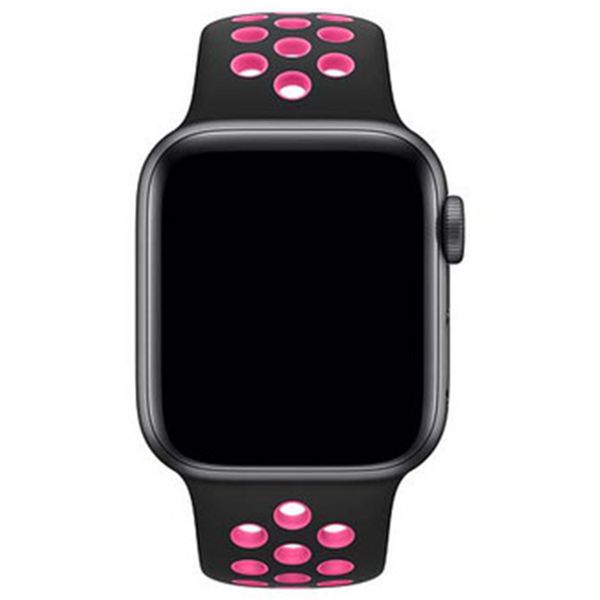 Apple Bracelet Nike Sport Apple Watch Series 1 t/m 9 / SE (38/40/41 mm) | Series 10 / 11 (42 mm) - Black / Pink Blast