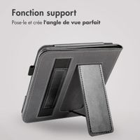 imoshion Étui de liseuse portefeuille avec strap et support Kobo Libra 2 / Tolino Vision 6 - Noir