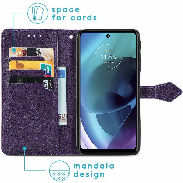 imoshion Etui de téléphone portefeuille Mandala Motorola Moto G51 - Violet