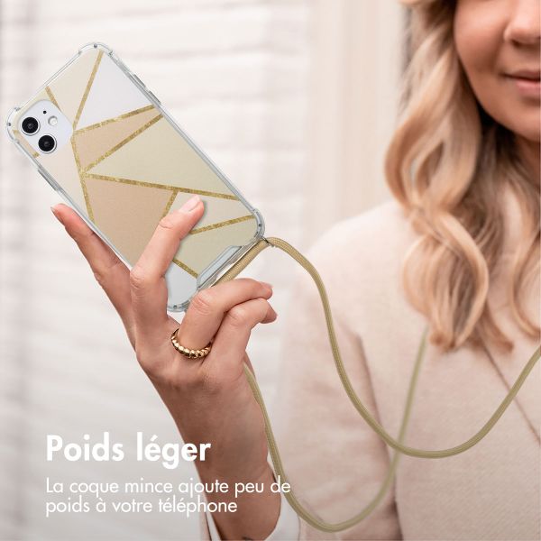 imoshion Coque Design avec cordon Apple iPhone 11 - Beige Graphic