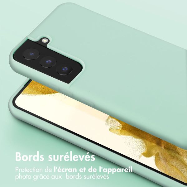 Selencia Coque silicone avec cordon amovible Samsung Galaxy S22 - Turquoise