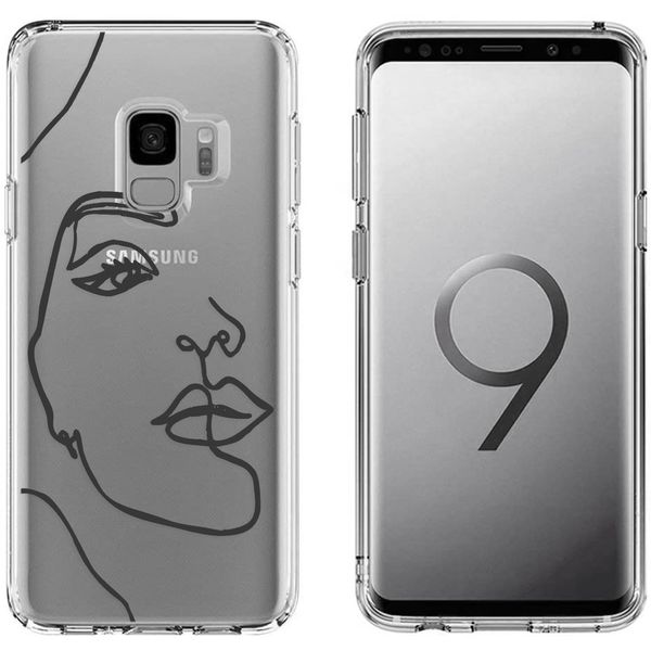 imoshion Coque Design Samsung Galaxy S9 - Visage abstrait - Noir