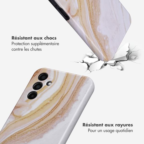 Selencia Coque arrière Vivid Tough Samsung Galaxy A15 (5G/4G) - Chic Marble Gold