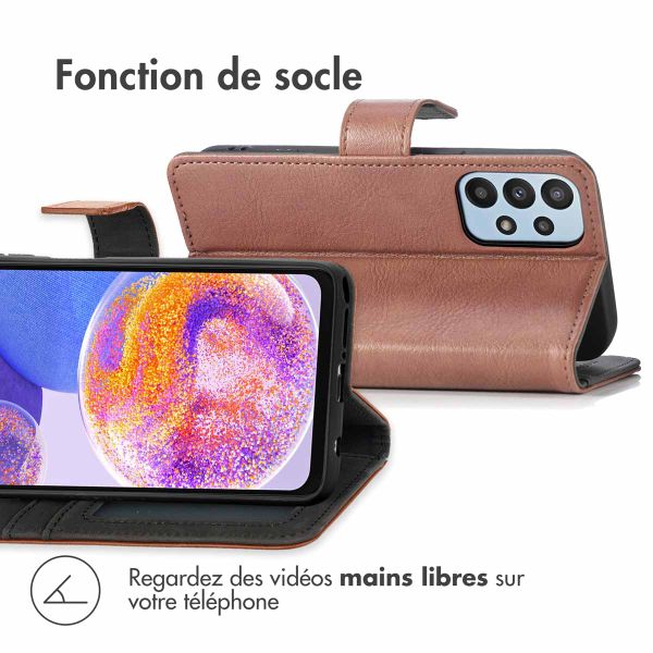 imoshion Étui de téléphone portefeuille Luxe Samsung Galaxy A23 (5G) - Brun