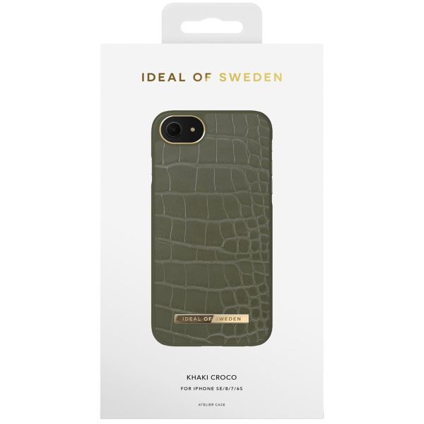 iDeal of Sweden Coque Atelier iPhone SE (2022 / 2020) / 8 / 7 / 6(s) - Khaki Croco