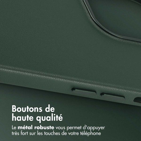 Accezz Coque arrière en cuir avec MagSafe Apple iPhone 13 Pro - Cedar Green