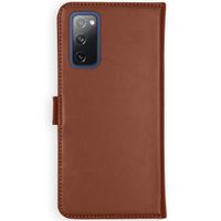 Selencia Étui portefeuille en cuir véritable Samsung Galaxy S20 FE - Marron clair