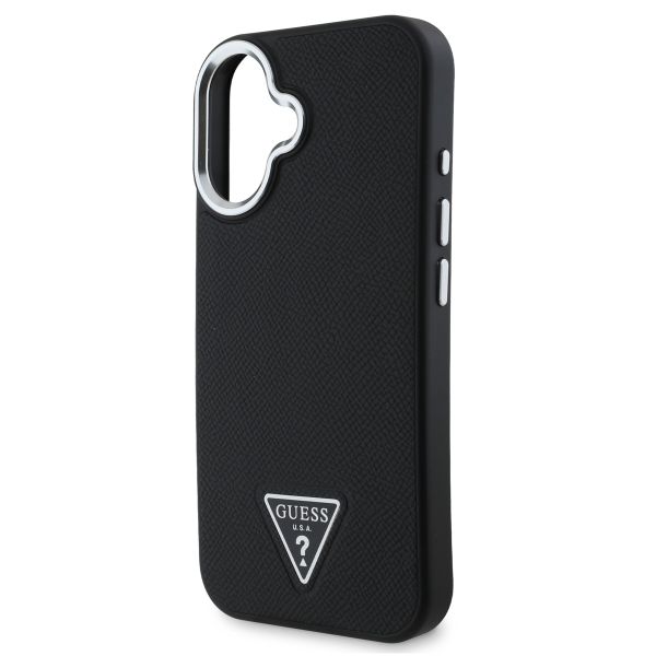 Guess Coque Grained Triangle MagSafe Apple iPhone 16 - Noir