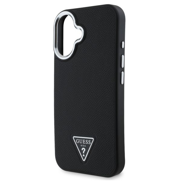 Guess Coque Grained Triangle MagSafe iPhone 16 - Black