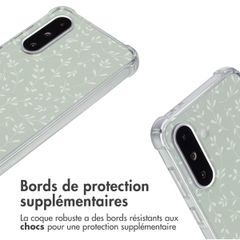 imoshion Coque Design avec cordon Samsung Galaxy A36 - Smoke Green Flowers