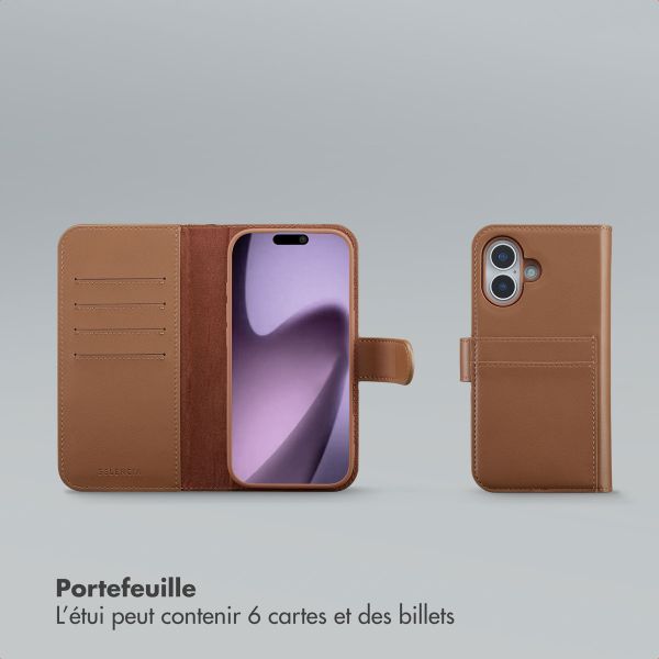 Selencia Étui portefeuille amovible Olyn avec MagSafe Apple iPhone 17 - Marron
