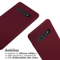 imoshion ﻿Coque en silicone avec cordon Samsung Galaxy S10 Plus - Rouge foncé