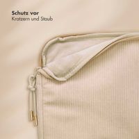 Selencia Pochette ordinateur Corduroy 15-16 pouces - Beige