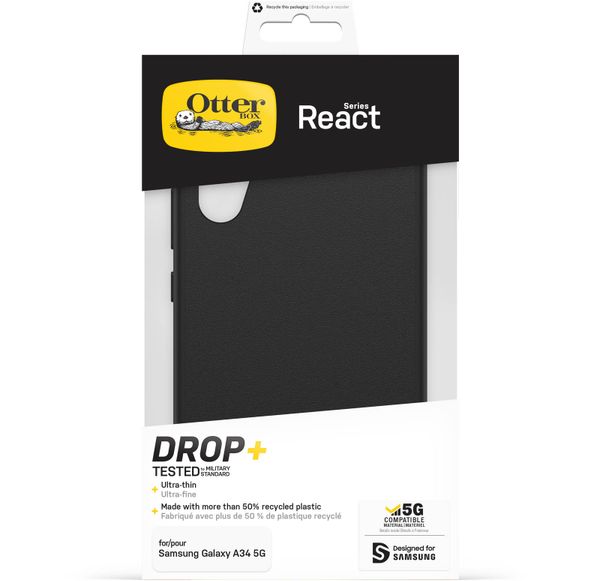 OtterBox Coque arrière React Samsung Galaxy A34 (5G) - Noir