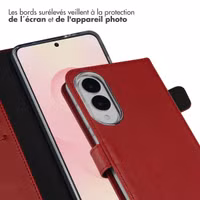 Selencia Étui portefeuille en cuir véritable Samsung Galaxy S25 Edge - Rouge