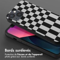 Selencia ﻿Coque design en silicone avec cordon amovible iPhone 13 - Irregular Check Black