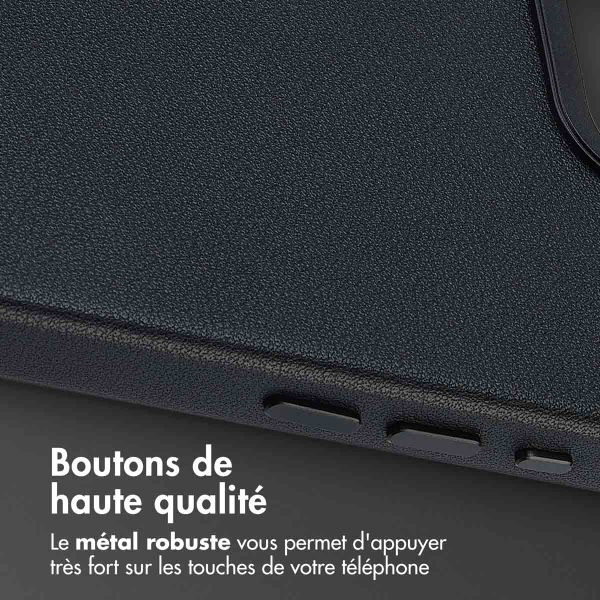 Accezz Coque arrière en cuir avec MagSafe Apple iPhone 16e - Onyx Black