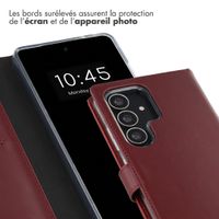 Selencia Étui portefeuille en cuir véritable Samsung Galaxy S25 Ultra - Burgundy
