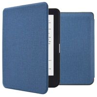 imoshion Étui de liseuse portefeuille Canvas Sleepcover Kobo Clara HD - Bleu foncé