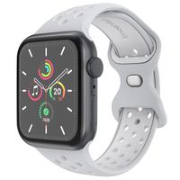 imoshion Bracelet sport⁺ Apple Watch Series 1 á 11 / SE / Ultra (44/45/46/49 mm) - Taille M/L - Pure Platinum & White