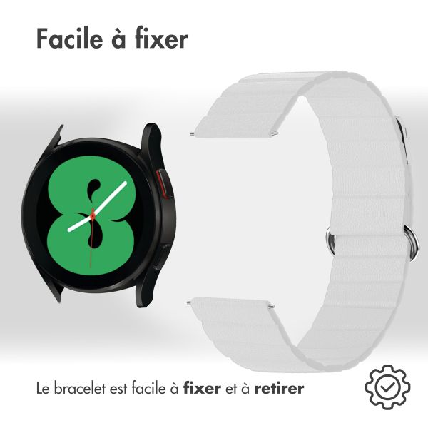 imoshion Bracelet en cuir magnétique  - Connexion universelle 20 mm - Blanc