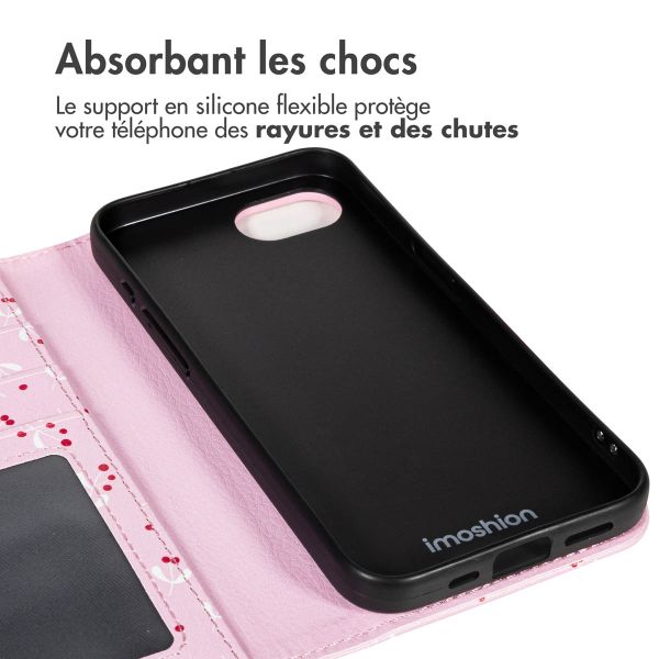 imoshion Étui de télephone portefeuille Design Apple iPhone 16e - Blush Berries