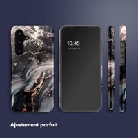 Selencia Coque arrière Vivid Samsung Galaxy S25 FE - Chic Marble Black