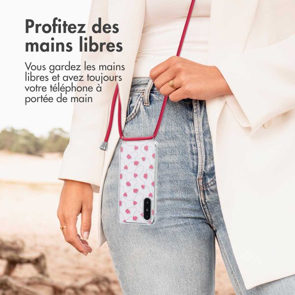 imoshion Coque Design avec cordon Samsung Galaxy A36 - Dusty Rose Connected Hearts