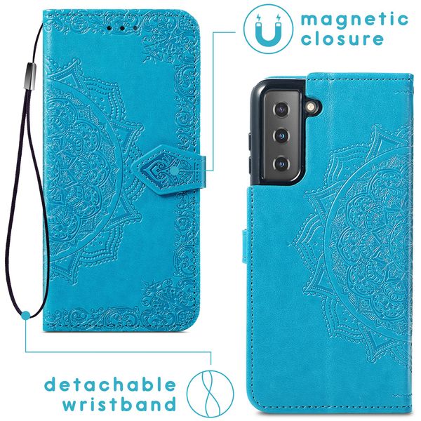 imoshion Etui de télephone Mandala Samsung Galaxy S21 - Turquoise