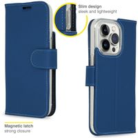 Accezz Étui de télephone Wallet Apple iPhone 14 Pro - Bleu foncé