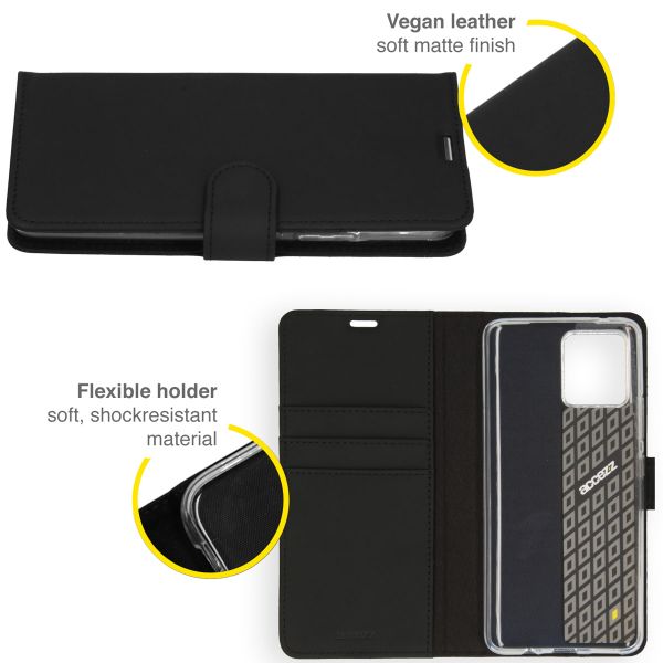 Accezz Étui de téléphone portefeuille Wallet Motorola Moto G72 - Noir