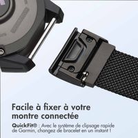 imoshion Bracelet QuickFit® Milanais  - Connexion Garmin 22 mm - Taille L/XL - Noir