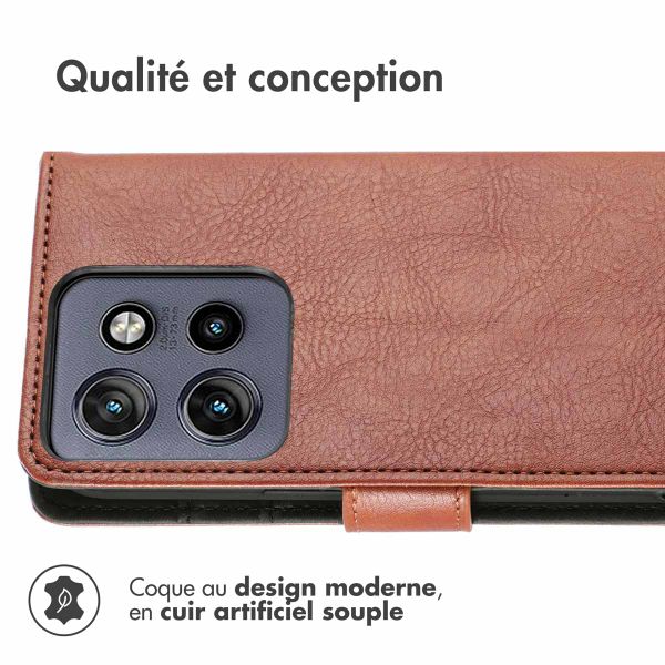 imoshion Étui de téléphone portefeuille Luxe Motorola ThinkPhone 25 / Motorola Edge 50 Neo - Brun