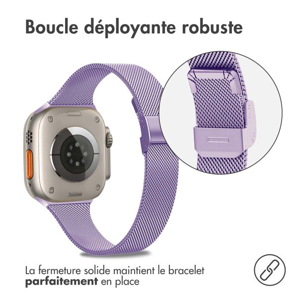 imoshion Bracelet pliant Milanese Apple Watch Series 1 t/m 11 / SE / Ultra (44/45/46/49 mm) - Violet