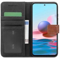 imoshion Étui de télephone portefeuille de luxe Xiaomi Redmi Note 10 Pro - Marron