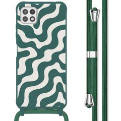 imoshion Coque design en silicone avec cordon Samsung Galaxy A22 (5G) - Petrol Green Groovy