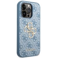 Guess Coque 4G Metal Logo Backcover iPhone 14 Pro Max - Bleu