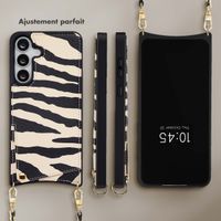 Selencia Coque de télephone Nova avec cordon et porte-cartes Samsung Galaxy S25 FE - Zazzy Zebra
