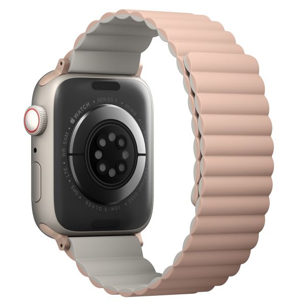 Uniq Bracelet Revix réversible Apple Watch Series 1 t/m 9 / SE (38/40/41 mm) | Series 10 / 11 (42 mm) - Blush Pink / Beige