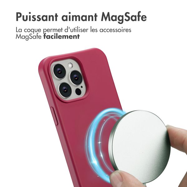 imoshion Coque arrière Color avec cordon amovible et MagSafe Apple iPhone 14 Pro Max - Raspberry