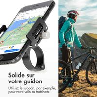 imoshion Support de téléphone pour vélo et moto - Mini - Aluminium - Léger - Ajustable - Noir