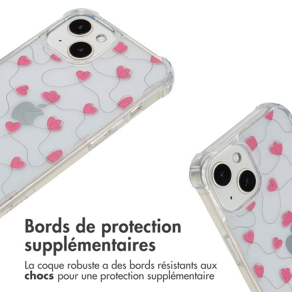 imoshion Coque Design avec cordon Apple iPhone 13 - Dusty Rose Connected Hearts