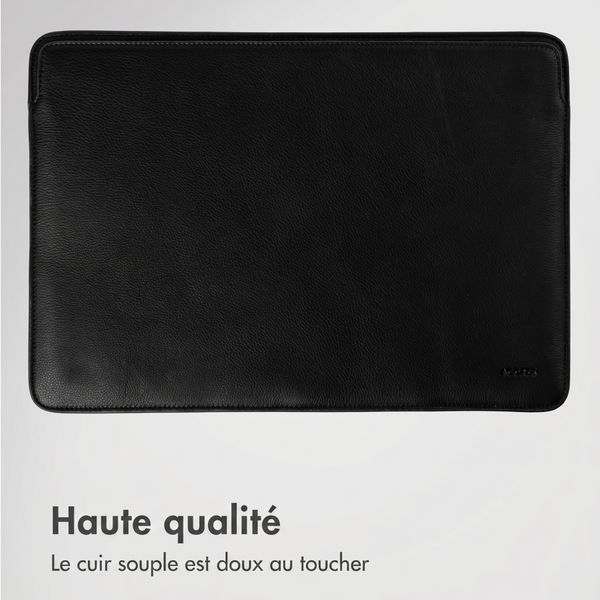 Accezz Leather Pochette ordinateur Apple MacBook 13 pouces - Noir