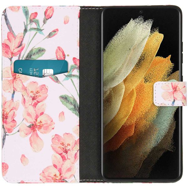 imoshion Design Softcase Bookcase Samsung Galaxy S21 Ultra - Blossom Watercolor