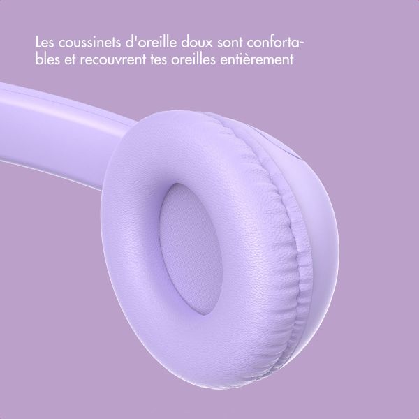imoshion Casque filaires pour enfants - Câble AUX - Limiteur de décibels - Lavender Lilac