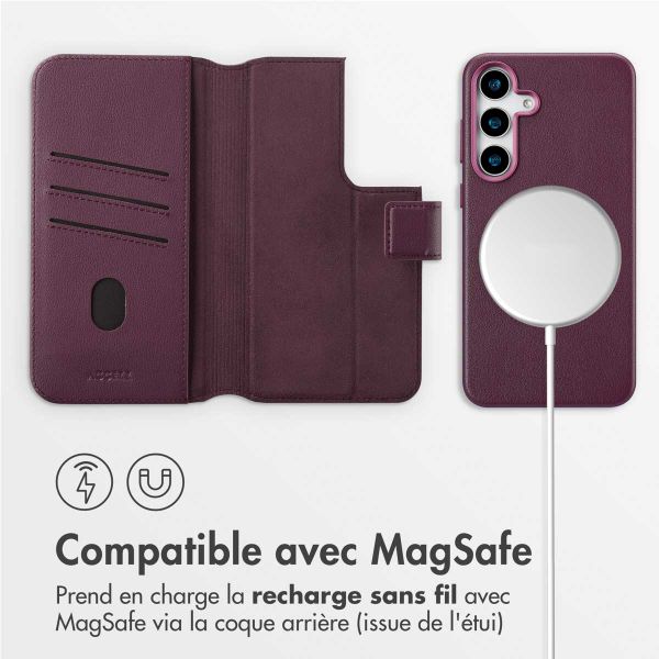 Accezz Étui de téléphone portefeuille en cuir 2-en-1 avec MagSafe Samsung Galaxy S25 Plus - Heath Purple