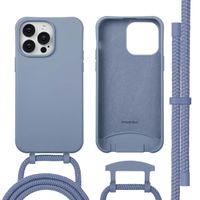 imoshion Coque arrière Color avec cordon amovible et MagSafe Apple iPhone 14 Pro Max - Ash Blue